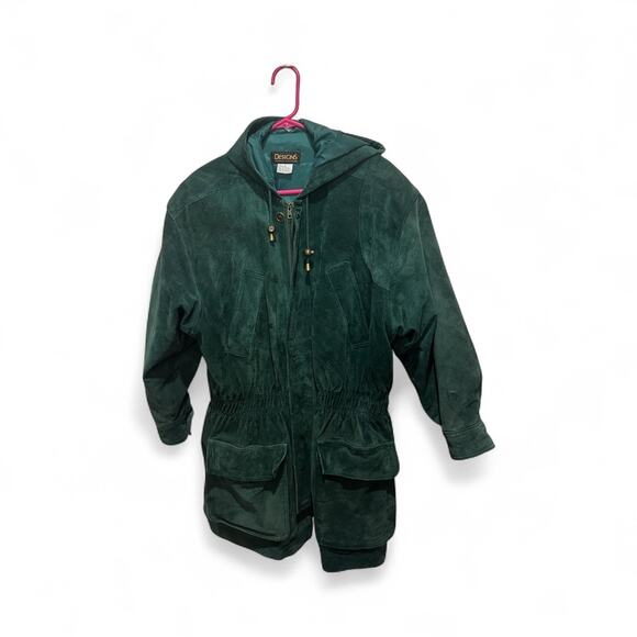 Vintage Designs Fashion Direction Green Leather Jacket Full Zip Sz Medium Womens - Picture 4 of 6